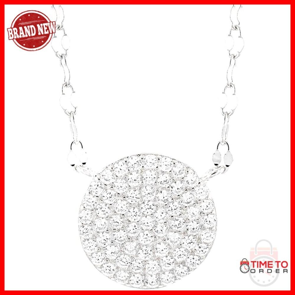 Sterling Silver Cubic Zirconia Pendant Necklace, 0.63 CTW, Lobster Clasp